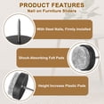 thumbnail image 3 of Nail-on Furniture Sliders, 24Pack Nail-on Felt Pads Round Chair Table Feet Pads Chair Leg Floor Protectors for Hardwood Floors (Black, 20mm/0.79"), 3 of 7