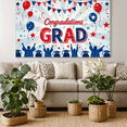 thumbnail image 4 of Congrats Grad Themed Banner with Stars Balloons and Grad Silhouettes Backdrop Party Decorations for Graduation Ceremony Celebration Photography Props Graduation Party Decor Background, 4 of 7