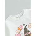 thumbnail image 5 of Arvbitana Toddler Girls Halloween Casual Outfit Set Baby Long Sleeve Pumpkin Print Sweatshirt Tops +  Solid Color Elastic Flare Pants Kids 2-Piece Outfits 6M-4T, 5 of 9