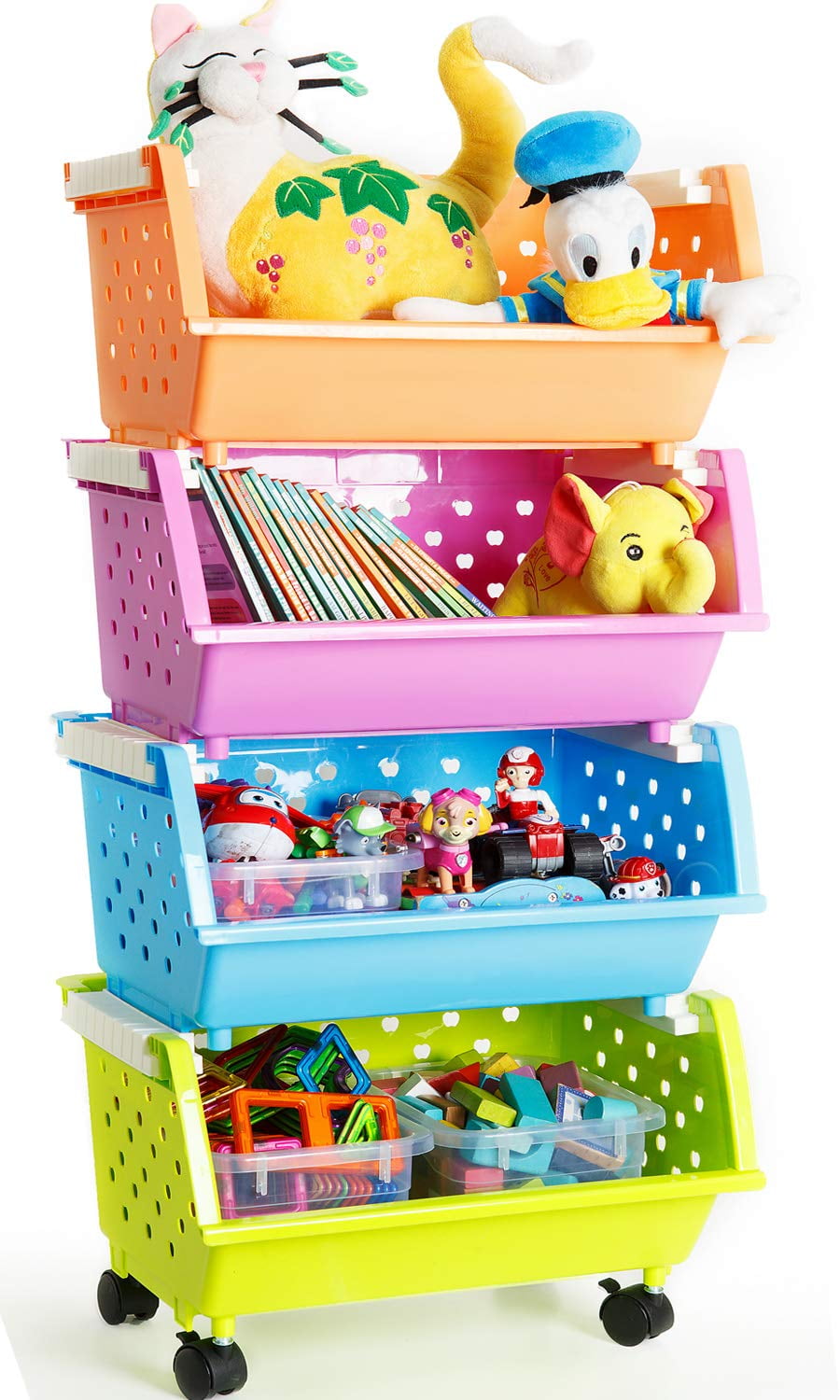 Doolland Storage Bins with Lids Decorative Baskets for Organizing Stackable  Storage Bins，Toy Basket, Baskets for Organizing,Kids Toy Storage Organizer