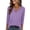 Purple, variant on Womens 3/4 Length Sleeve Tops Hollow Out Ring Keyhole Neck Shirts Dressy Casual Round Neck T Shirts 2026 Summer Clothes