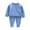 Light Blue, variant on Infant Boys Fleece Pajamas Thermal Underwear Solid Long Sleeve Top Pants Sleepwear Outfits, 2-Piece