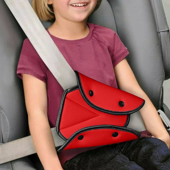 Car Seat Belt Adjuster, Shoulder Harness Triangle Positioner, Neck Guard Belt Clip, Universal Fit for Shorter Riders