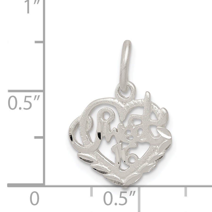 925 Sterling Silver Sweet 16 Necklace Charm Pendant Special Occasion