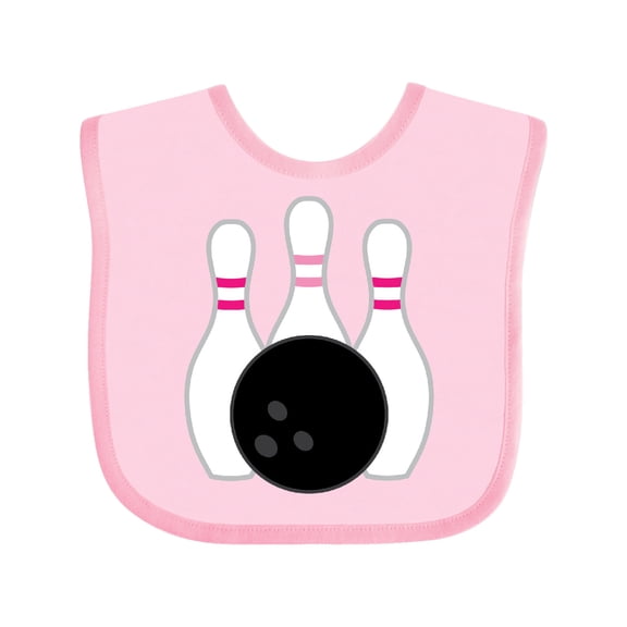 Inktastic Bowling Pins (pink) Girls Baby Bib