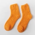 thumbnail image 2 of Fuzzy Socks Women - Winter House Slipper Sock - Cozy Thick Warm Sleeping Socks Orange One Size, 2 of 4