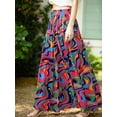 thumbnail image 4 of Cueply Womens Flowy Long Maxi Skirt Pleated Elastic High Waist Drawstring Tiered Skirts with Pockets, 4 of 7