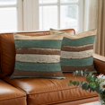 thumbnail image 3 of Retro Throw Pillow Cover Brown Green Striped Antique Wood Background Cotton Linen Cushion Cover Throw Pillow Case with Invisible Zipper for Couch Sofa Bed Chair Car 20x20 Inch, 3 of 9