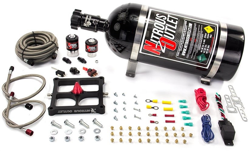 Nitrous Outlet 4500 Stinger Plate System (50400hp) (5,7,10psi) (15LB Bottle)