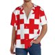 thumbnail image 1 of Balery Red Cross 1 Camisa Casual de Manga Corta con Botones para Hombre, Texturizada, Estilo Cubano, para Playa, Verano-Medium, 1 of 5