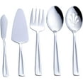 thumbnail image 1 of Hostess Serving Utensil Set, 5-Piece Stainless Steel Flatware Silverware Serving Set, Include Pie Server, Serving Spoon, Slotted Serving Spoon, Serving Fork and Spreader Knife, 1 of 8