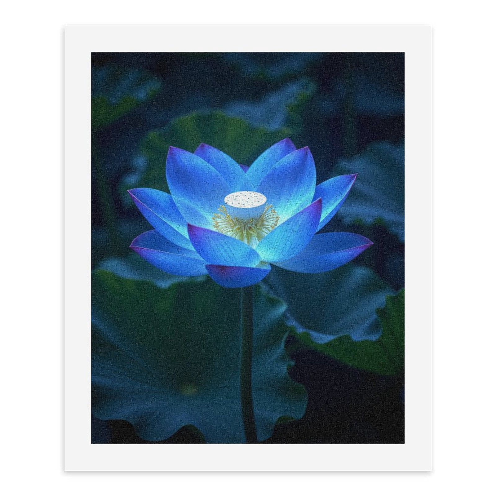 Paint By Numbers Kit for Adults Beginner - DIY Radiant Blue Lotus Blossom Canvas Painting Kits for Adults, Frameless Paint By Number for Adults for Home Wall Decor 16x20 Inch