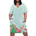 thumbnail image 1 of Vestido holgado con bolsillos y rayas de flamencos, vestidos vintage para mujer 2025, 1 of 6