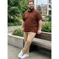 thumbnail image 5 of DARING DIVA Men's Big Tall Casual Short Sleeve Work Textured Knitted Polo Shirt 2XL Brown, 5 of 7