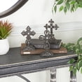 thumbnail image 3 of DecMode 7"H, 5"W Metal Traditional Crosses, Gray, 3 - Pieces, 3 of 17