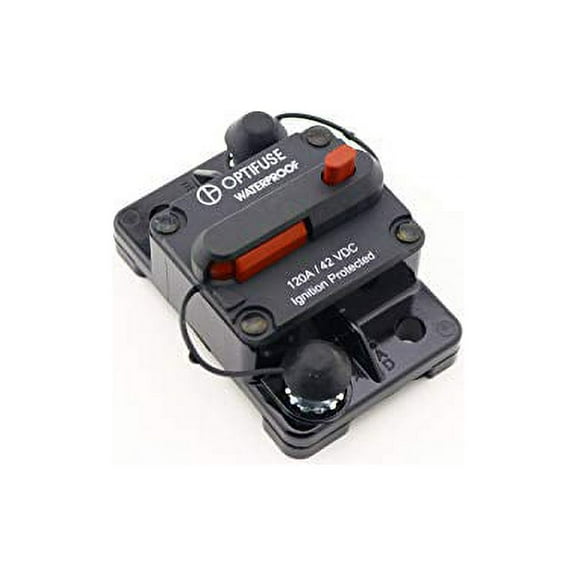 153120 | Optifuse Automotive Circuit Breaker | 58 VDC High Amp | 120A | Type III | Manual Reset | Surface Mount | Bussmann Cross: 185120F-011 - 153120