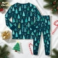 thumbnail image 3 of Tisuna Christmas Little Boys 2 Pieces Outfit Cartoon Tree Print Long Sleeve Crew Neck Pajamas Comfortable Soft Autumn Winter Kids Sleepwear Set Dark Green Size 9-10 Years, 3 of 3