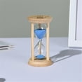 thumbnail image 5 of Wooden Sand Timers 3 Minute,Stunning Glass Bamboo Mini Blue Sand Hourglass for Productivity, Meditation & Decor, 3min for Kitchen, Office, Yoga, Game, Classroom, 5 of 9