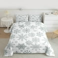 thumbnail image 2 of Manfei Grey Winter Snowflake 3-Piece Full Size Comforter Sets for Boys Girls,Merry Christmas Bedding Comforter Set,Happy New Year Lightweight Bedding Sets,Lightweight Room Decor,Reversible, 2 of 8