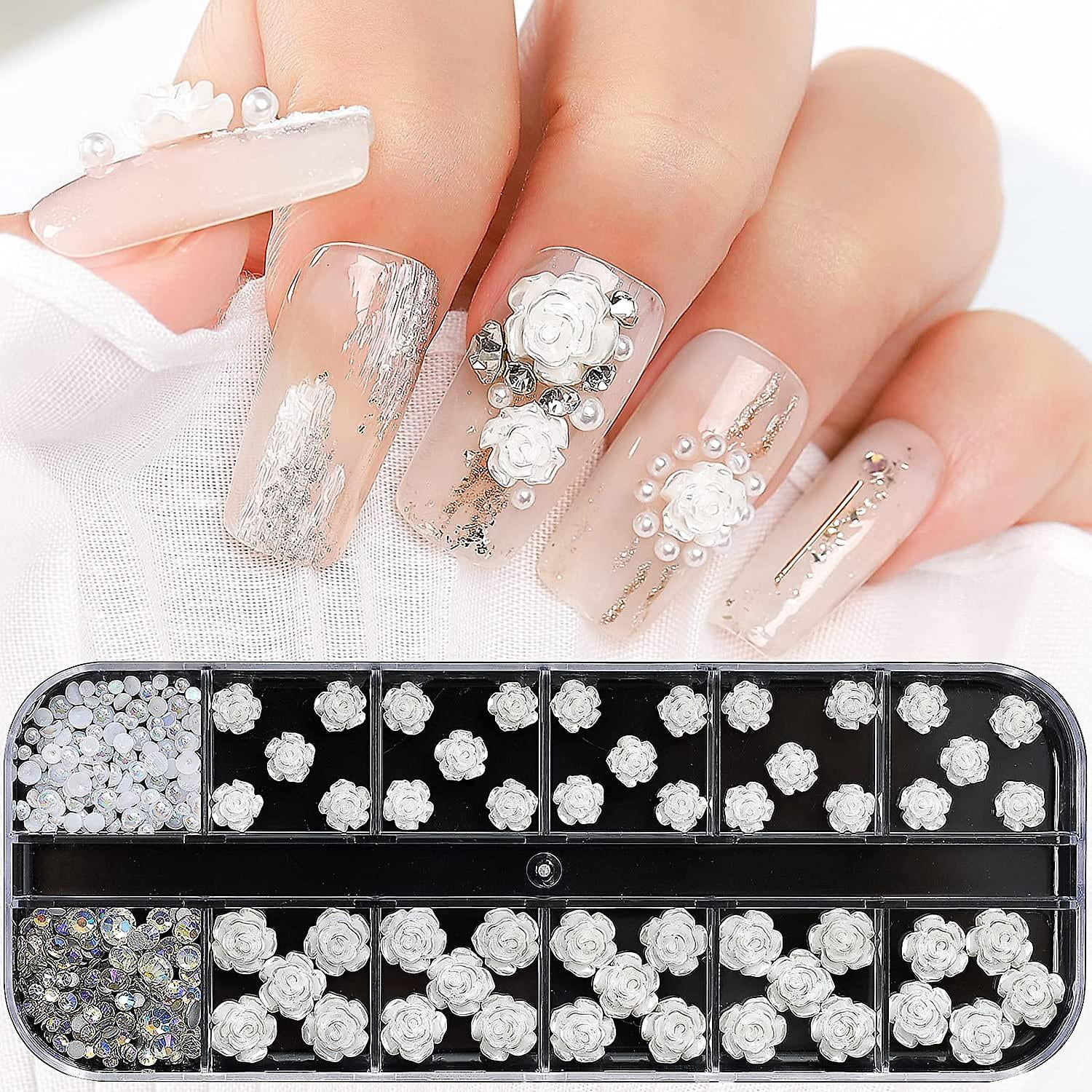 White Rose Flower Nail Charms 3d Acrylic Rose Kawaii Cute Nail Charms Mixed Pearl Nail Crystals Rhinestones Gems For Nail Art Diy Valentines Day Jewel | Walmart Canada White Rose Flower Nail Charms 3d Acrylic Rose Kawaii Cute Nail Charms Mixed Pearl Nail Crystals Rhinestones Gems For Nail Art Diy Valentines Day Jewel | Walmart Canada