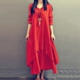 thumbnail image 4 of Women Linen Dresse Layering Vintage Robe Loose Long Dress Oversize Female Spring, 4 of 10