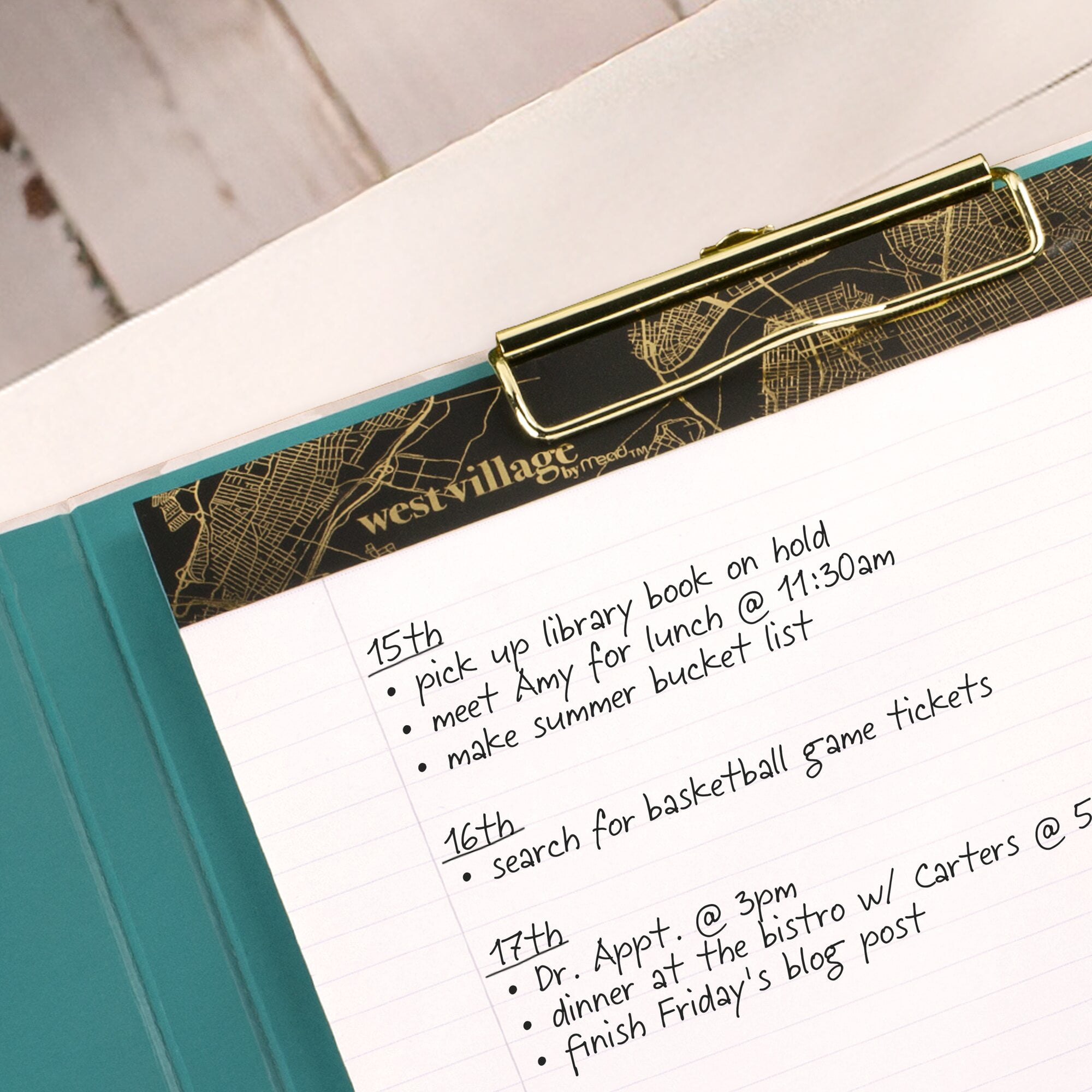 West Village by Mead Clipfolio with Legal Pad Large 912 x 12 12 - West Village