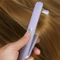 thumbnail image 2 of Kritne 4Colors Travel Size 0.7" Ceramic Tourmaline 2 in 1 Mini Flat Iron Hair Straightener & Curler, Purple, 2 of 8