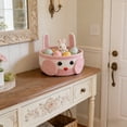 thumbnail image 4 of Dianli Easter Storage Handwoven Rabbits Shaped Basket With Handles Multifunctional Decorative Storage for Toys Snacks Fruit Tabletop Decor, 4 of 6
