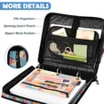 thumbnail image 5 of Zipper Binder with Shoulder Strap 2 inch 3 Ring Waterproof File Folder Organizer Bag 500 Sheet Cute Various Colors Popsicles, 5 of 8