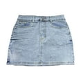 thumbnail image 5 of Women’s Denim Jean Skirt Mini Low Waisted Skirts (Light Blue XL), 5 of 5
