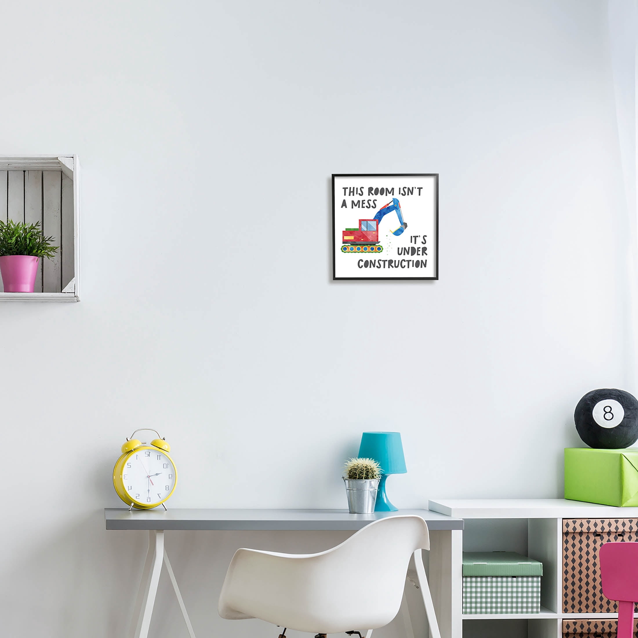 Stupell Industries This Room Is Under Construction Phrase Graphic Art Black Framed Art Print Wall Art, Design by Jennifer McCulley