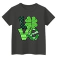 thumbnail image 3 of St Patrick's Day Shirt Girls Irish Short Sleeve Shamrock Shirt Casual Graphic Clover Tees Tops St Patrick's Day Cute Funny Clothes,Dark Gray 3-4 Years, 3 of 4