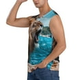 thumbnail image 3 of Pofeuu Ice Blue Coastal Lion Print Men's Muscle T-Shirt, Sleeveless, Muscle Tank, Classic Muscle Tee Top For Men Casual Sleeveless Muscle T-Shirt Trendy Clothes-XX-Large, 3 of 7