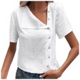 thumbnail image 1 of Birdeem Chemise Femme d'Été Surdimensionnée Coupe Ample Chemise Femme Rétro de Bureau Unie Coton Froissée Manches Courtes, 1 of 7