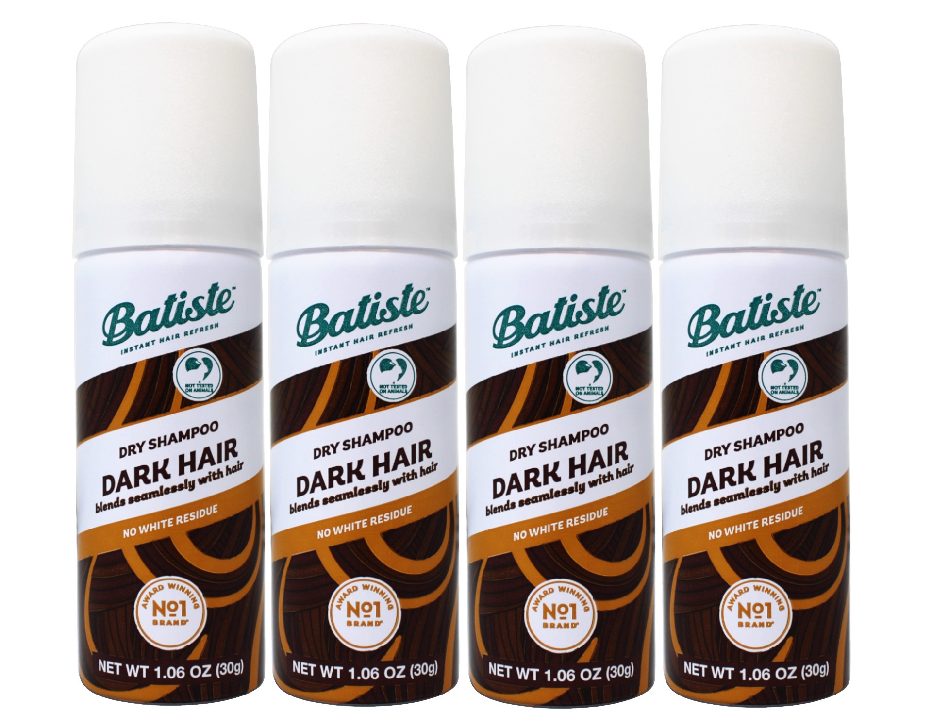 4 Pack - Batiste Dry Shampoo, Divine Dark, Mini Travel Size Spray 1.6 Oz Each