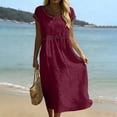 thumbnail image 2 of Jaunzuar Summer Dresses for Women Fashion Short Sleeve Maxi Dresses Casual Loose Flowy Beach Dresses XXL, 2 of 10