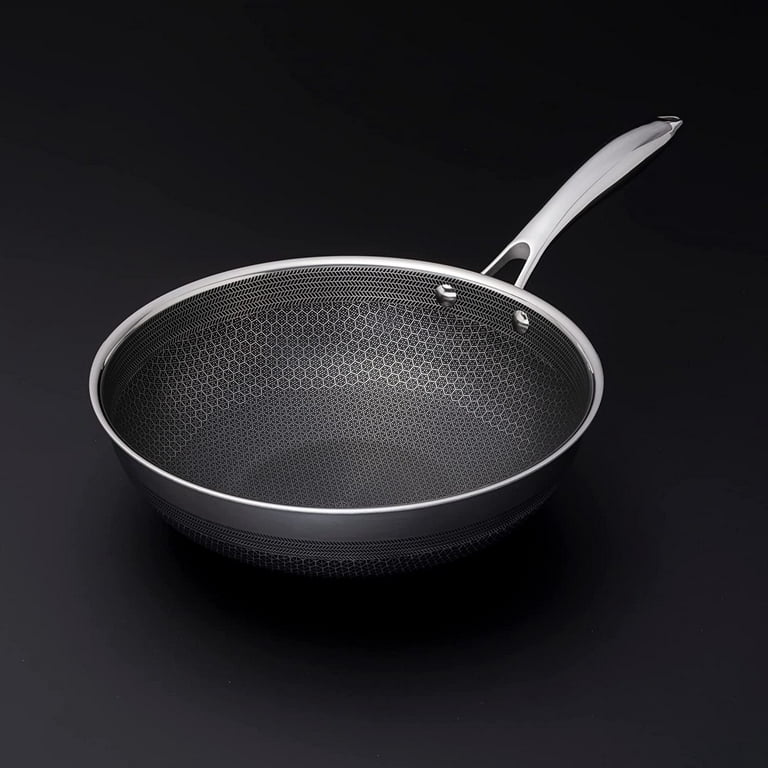 HexClad 10 inch Hybrid Stainless Steel Wok Pan, Nonstick 