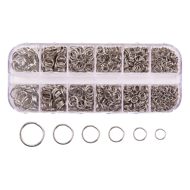 1 caja de conectores de anillas cerradas, bucles simples, fornituras para joyería, colgantes y reparación Plata