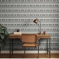 thumbnail image 3 of S4Sassy Self-Stick Decorative Wallpaper, Tribal Stripe Print Wall Paper, Vinyl Waterproof Contact Paper, Black, 25"x360"inch Removable Renter Friendly Wall Covering For Bedroom, Dining Room, 3 of 9