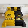 thumbnail image 2 of Homewish Queen And King Bedding Comforter Set,Princess Crown Twin Comforter Sets,Yellow Black Bedding Set For Girl Kids,Ultra Soft Home Decor Reversible,2-Piece, 2 of 8