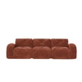 thumbnail image 5 of 110"Boneless Sofa Tufted,Soft Velvet Fabric, Modular Sectional Sofa Couches, 32D High Density Sponge, Anti-Slip Design, Ergonomic Design Bottom, No Assembly Required, For Study, Home Theater(Orange), 5 of 11