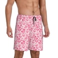 thumbnail image 2 of Haiem pink heart Pattern Men's Pajama Short with Soft Woven Cotton Elastic Waistband Sleep Short-X-Large, 2 of 6