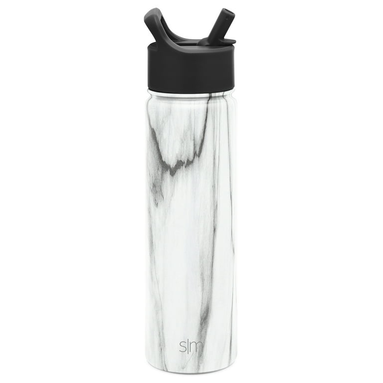 Simple Modern Summit 32 oz Carrara Marble Double Wall Vacuum Insulated  Stainless Steel Water Bottle with Wide Mouth and Straw Lid 