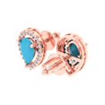 thumbnail image 2 of 2.72 ct Screw-Back Stud Earrings for Women | 8x5mm Pear Cut Simulated Turquoise | 14K Rose Gold, 2 of 5