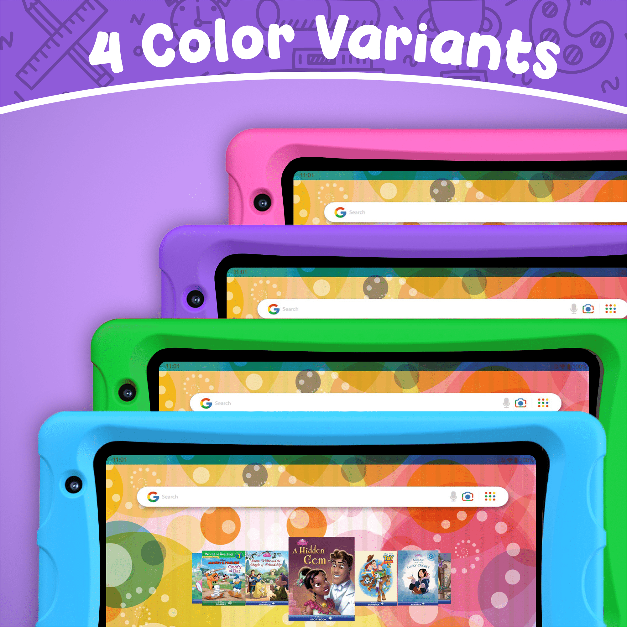 Contixo K80A Kids Tablets, Education Tablets for Kids with Kid-Proof Tablet Case, 8”, Purple