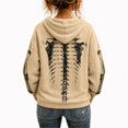 thumbnail image 3 of Halloween Sweatshirts for Women Long SLeeve Gothic Skeleton Print Y2k Dark Style Vintage Punk Fall Hoodie Khaki L, 3 of 3