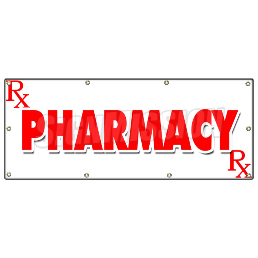 36"x96" PHARMACY BANNER SIGN prescription drugs beauty deliver open medical