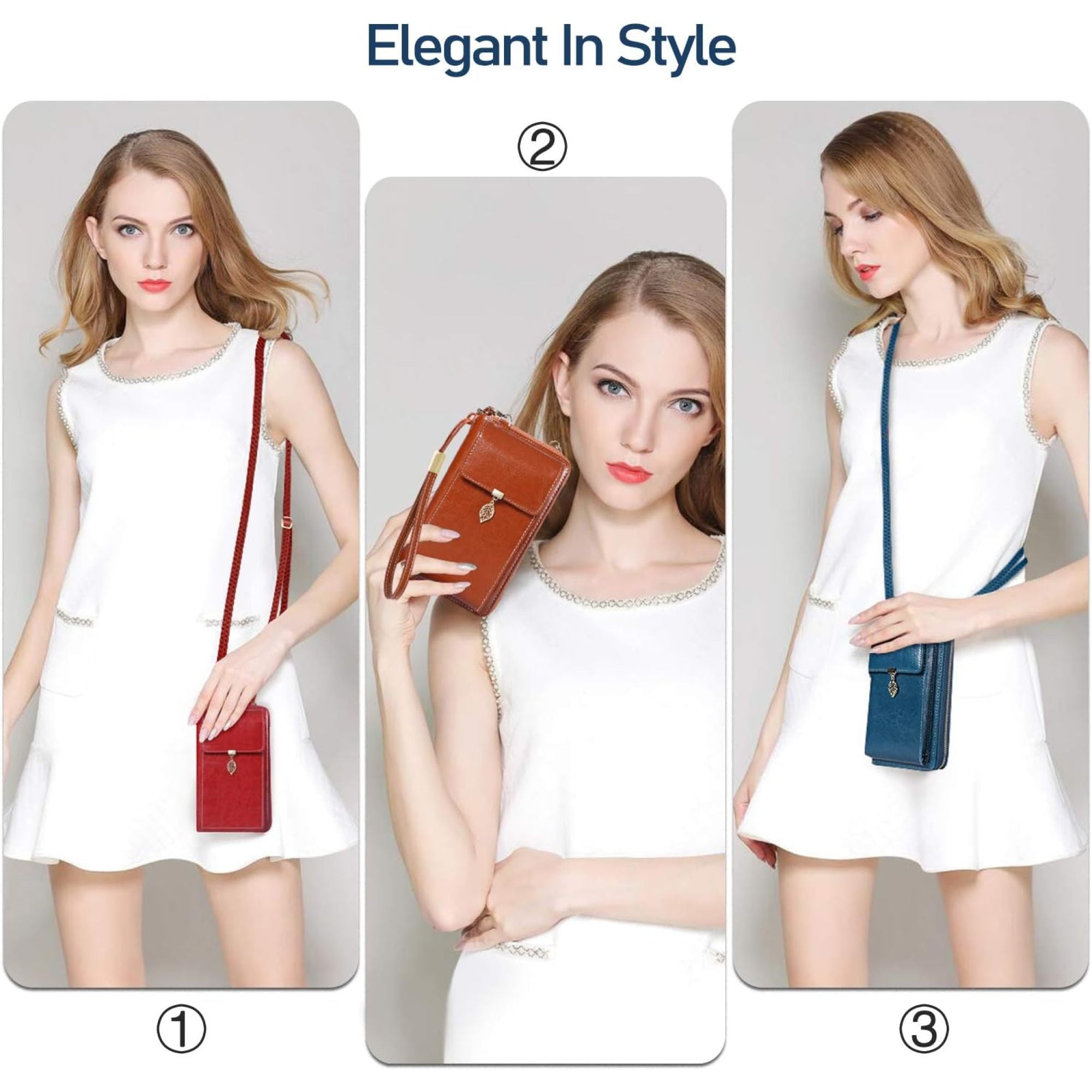 SQDWYGG Small Crossbody Phone Bags for Women Leather Cell Phone Purse Wallet,A-brown