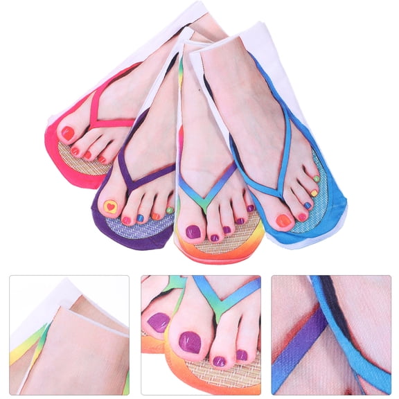 Phenofice 4Pairs Womens Creative Socks Polyester Fashion Socks Ankle Length for Daily Wear