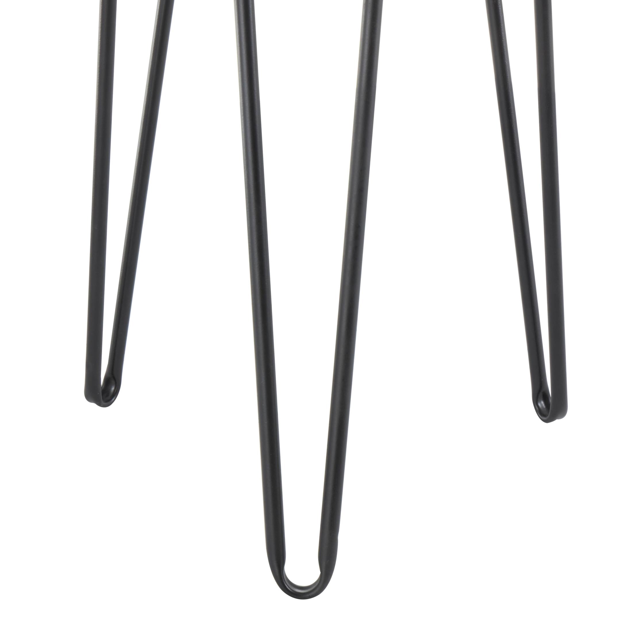 DecMode 18" x 24" Black Metal Handmade Accent Table with Rattan Edges Tabletops, 3-Pieces